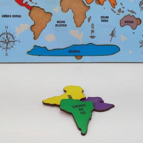 Mapa mundi Quebra-Cabeça - Descomplica Brasil - Loja Facilita Lar