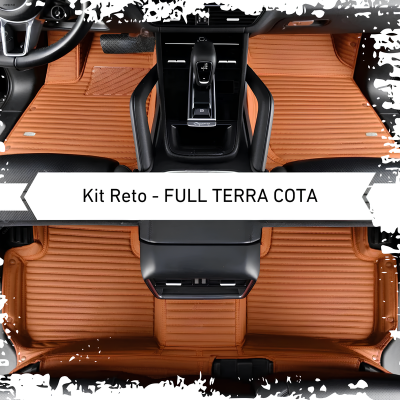 Kit de Tapetes Automotivos Sob Medida de Luxo - Costura Reta - Conforto e Estilo Exclusivo para seu Carro