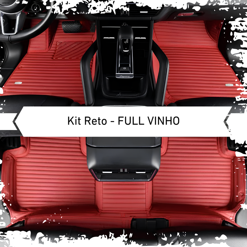 Kit de Tapetes Automotivos Sob Medida de Luxo - Costura Reta - Conforto e Estilo Exclusivo para seu Carro
