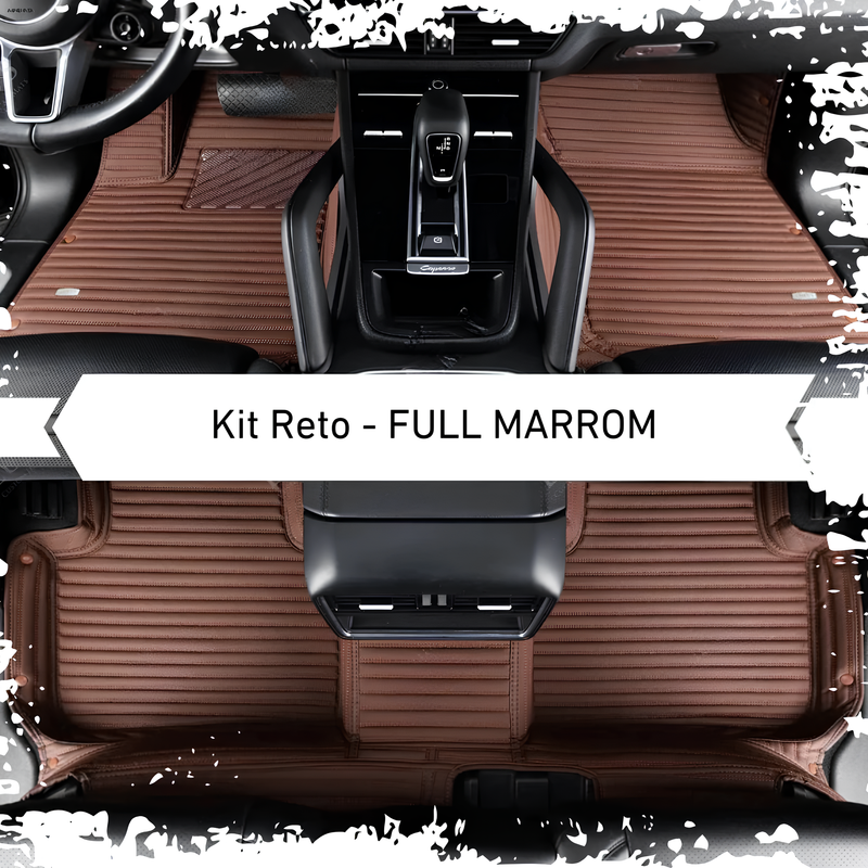 Kit de Tapetes Automotivos Sob Medida de Luxo - Costura Reta - Conforto e Estilo Exclusivo para seu Carro