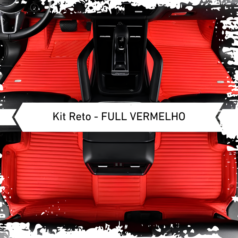 Kit de Tapetes Automotivos Sob Medida de Luxo - Costura Reta - Conforto e Estilo Exclusivo para seu Carro