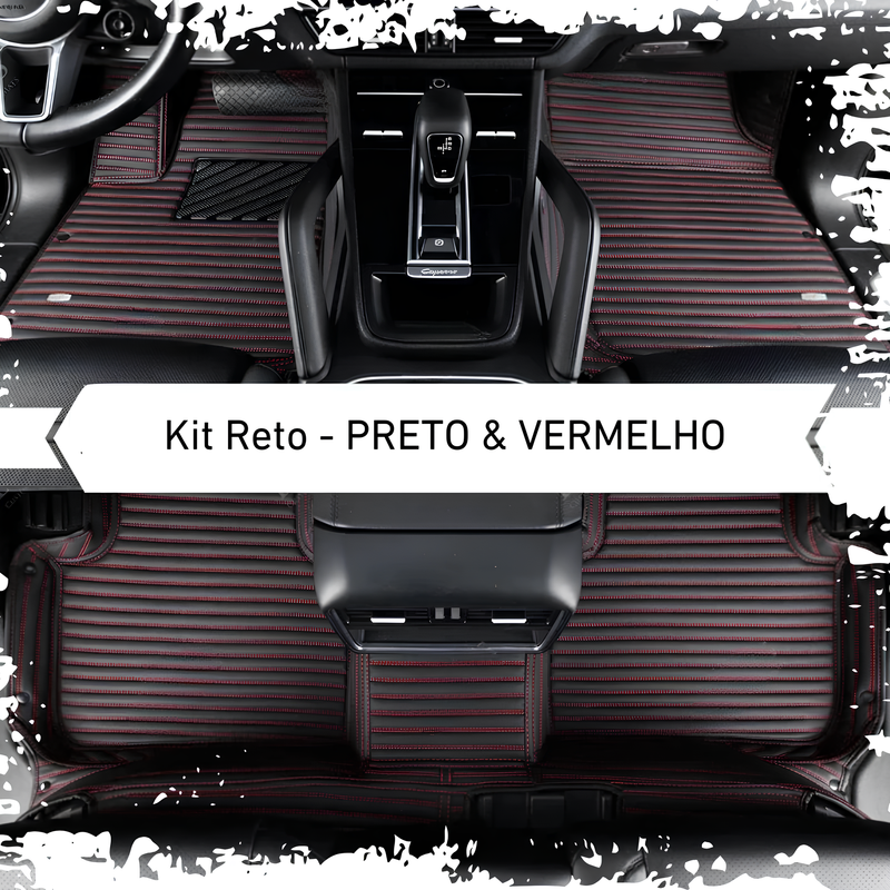 Kit de Tapetes Automotivos Sob Medida de Luxo - Costura Reta - Conforto e Estilo Exclusivo para seu Carro