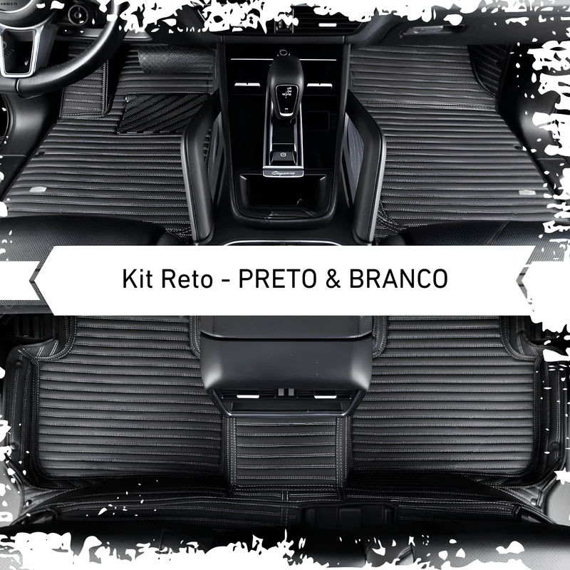 Kit de Tapetes Automotivos Sob Medida de Luxo - Costura Reta - Conforto e Estilo Exclusivo para seu Carro