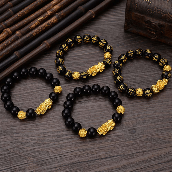 Pulseira e Bracelete Feng Shui Obsidiana Preta - Loja Facilita Lar